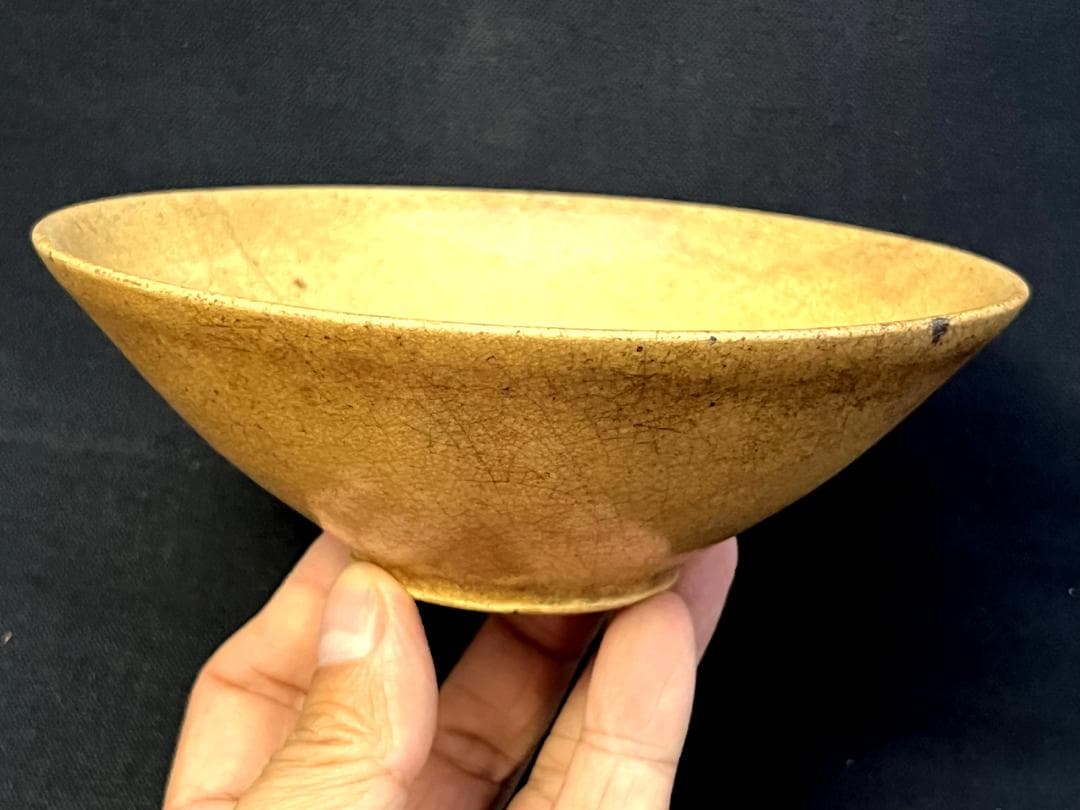 茶碗■お茶の先生所蔵品 平茶碗 李朝茶碗 白磁粉引 雨漏り手 時代物 骨董品■