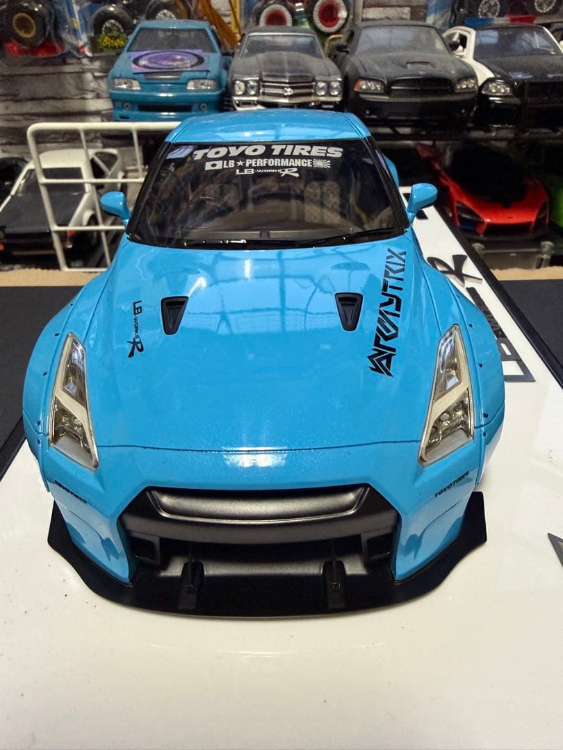 LBWK Nissan GT-R ライトブルー 1/18 MAKE UP