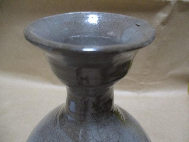 李朝　井戸釉の徳利　珍品　R3-3