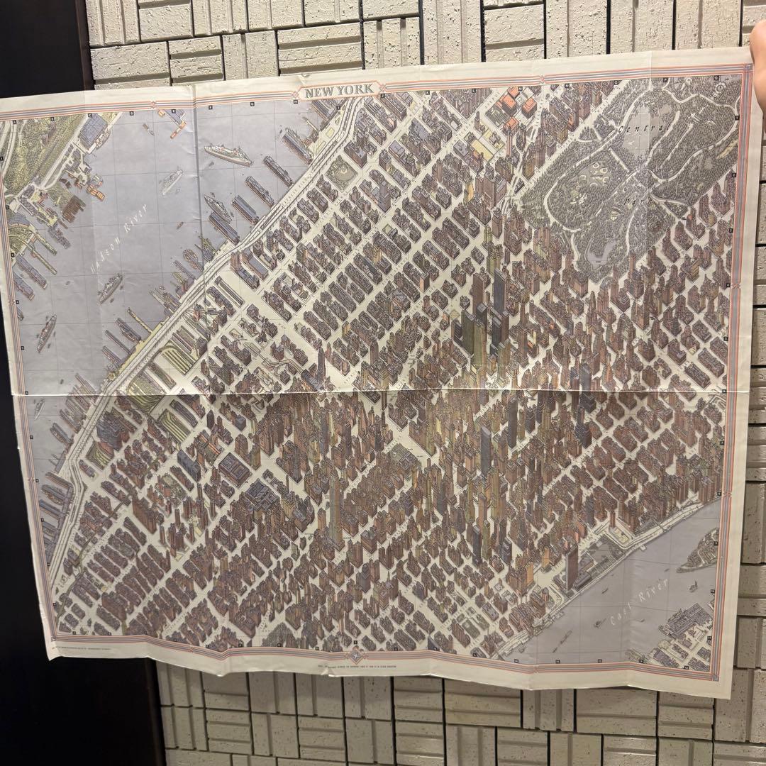 【貴重！】1963年 ニューヨーク 古地図 Bollmann
