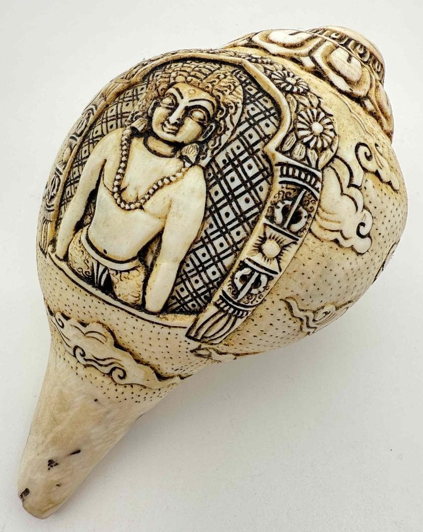 ◆チベット密教法具　法螺貝（シャンカ）・ヴィルーパ