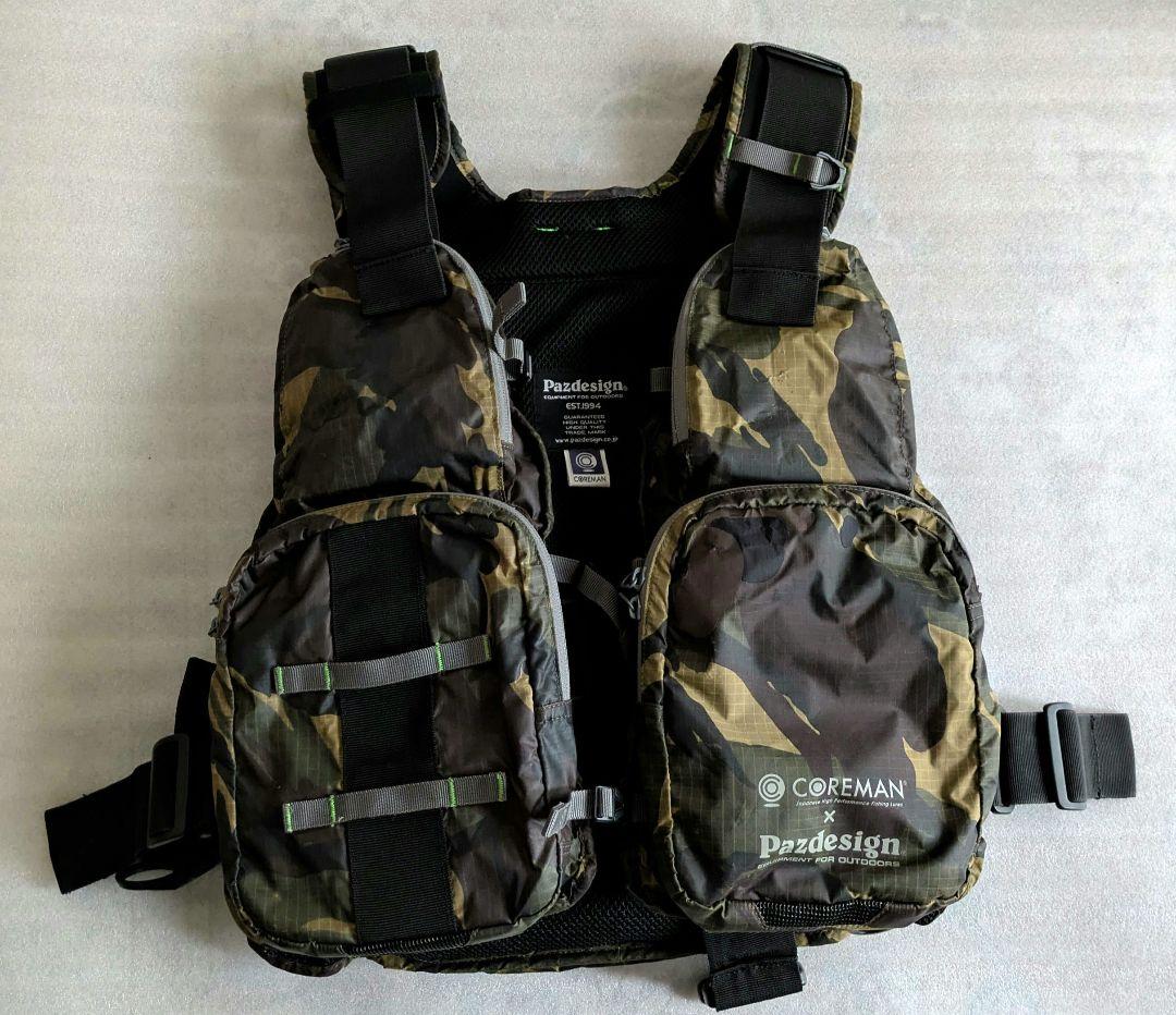 Coreman　pazdesign　フィッシングベスト　カモフラージュ柄