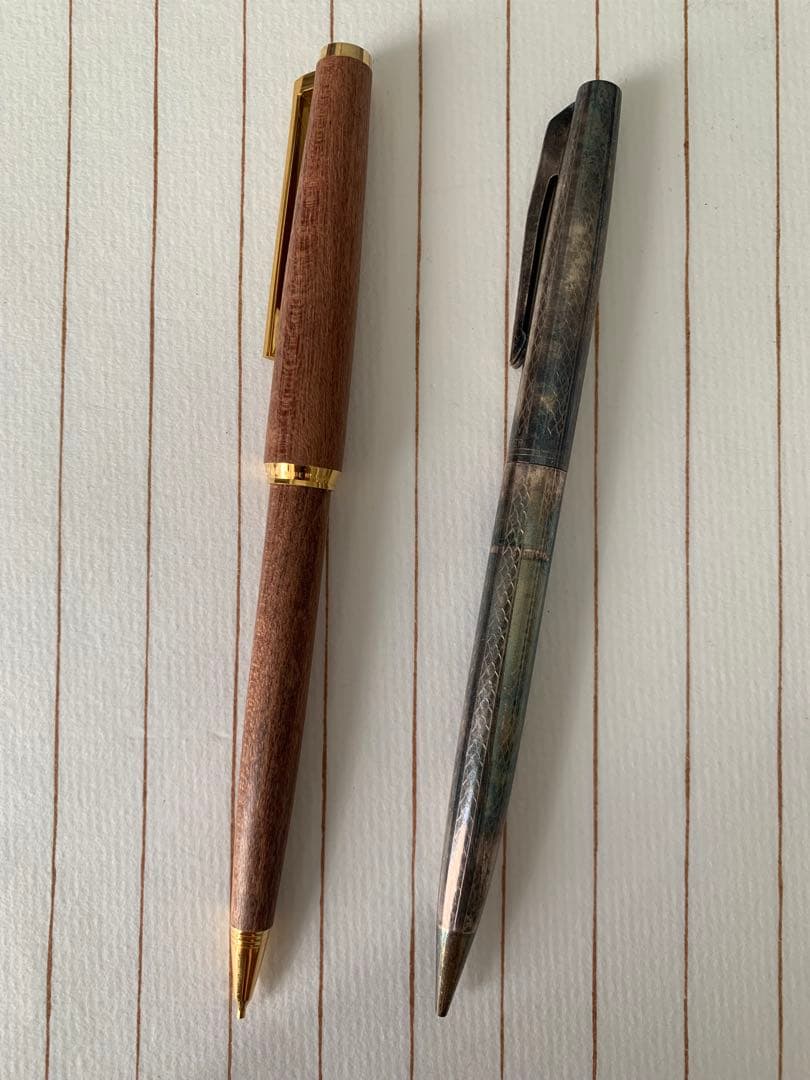 Pilot Custom 木軸& Newmanシルバー シャープペンシル セット