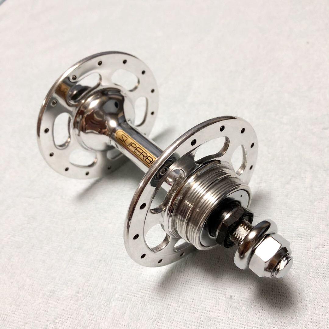 激レア!! 初期型サンツアー シュパーブ ピストハブ28H前後セット