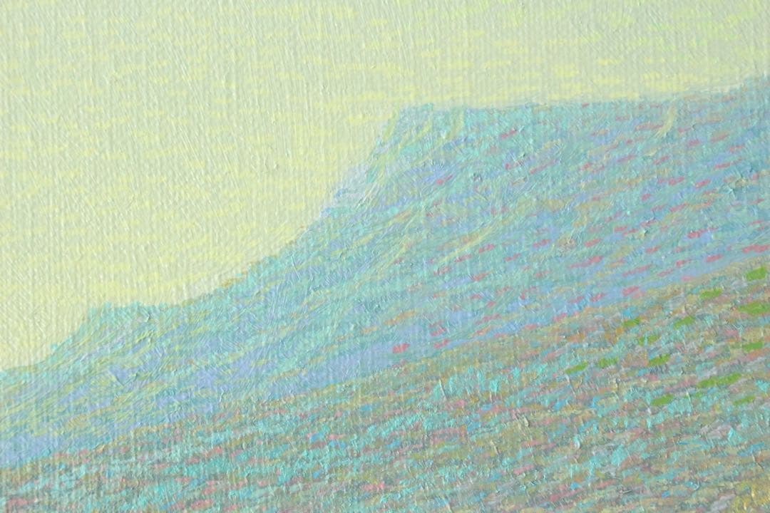 No4425 額装　住吉久志「紅葉の寒霞渓」油彩画　P6号　畳箱付　送料無料