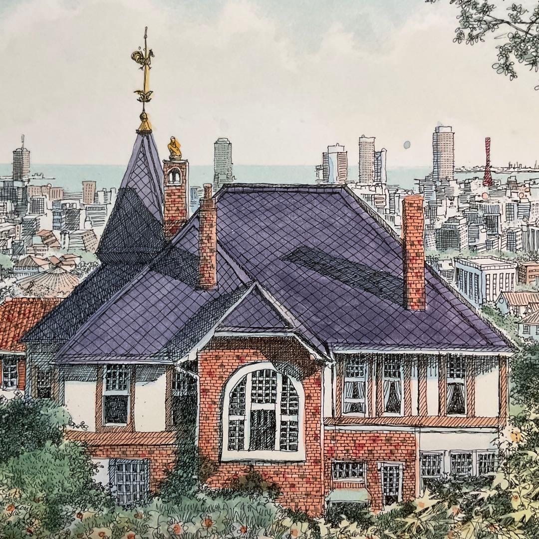 絵画・額縁・織田義郎・風みどりⅣ・リトグラフ+手彩色・美術品・インテリア・雑貨