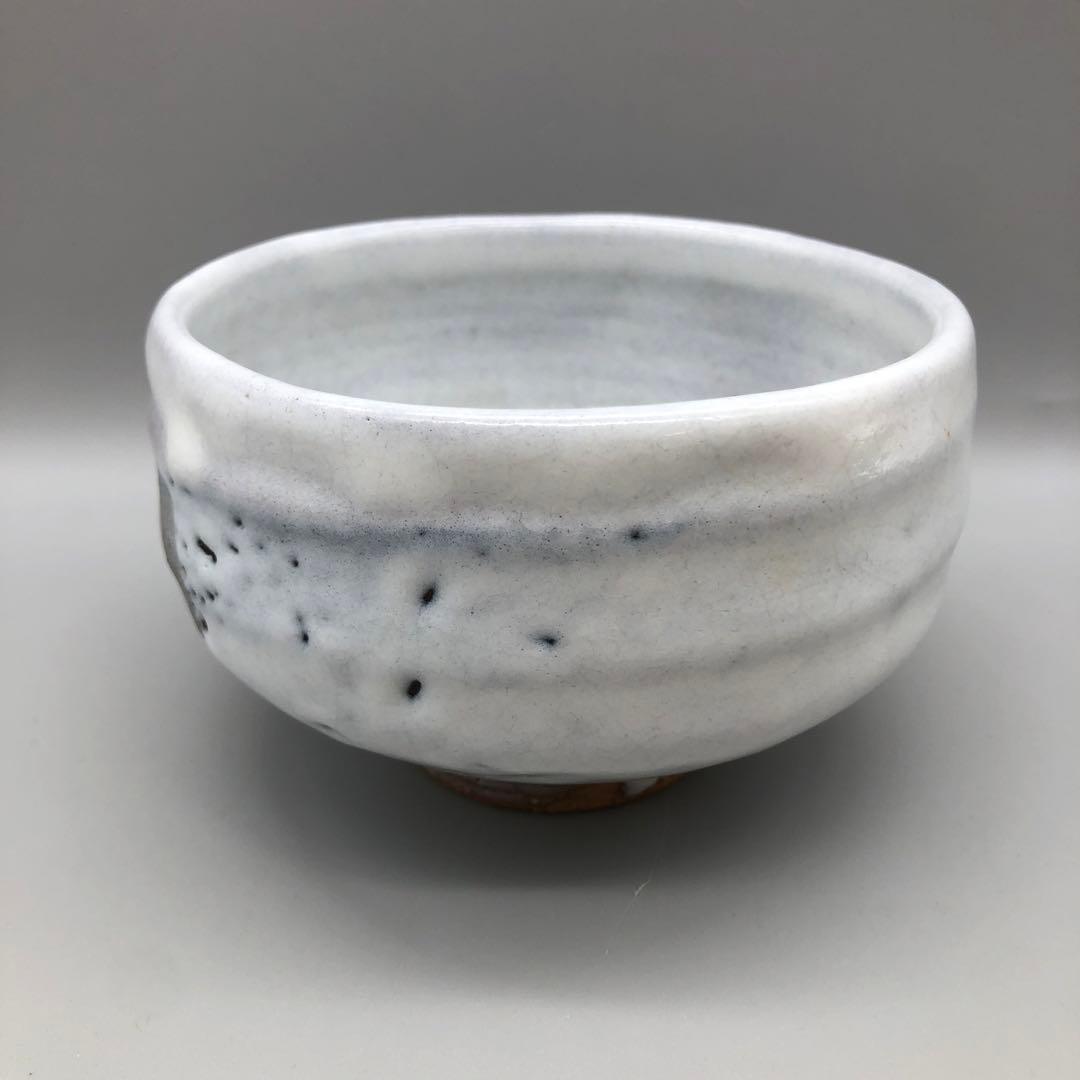 新品未使用木箱入り萩陶苑椿秀窯お茶碗12cm伝統工芸萩焼白萩骨董品茶道具