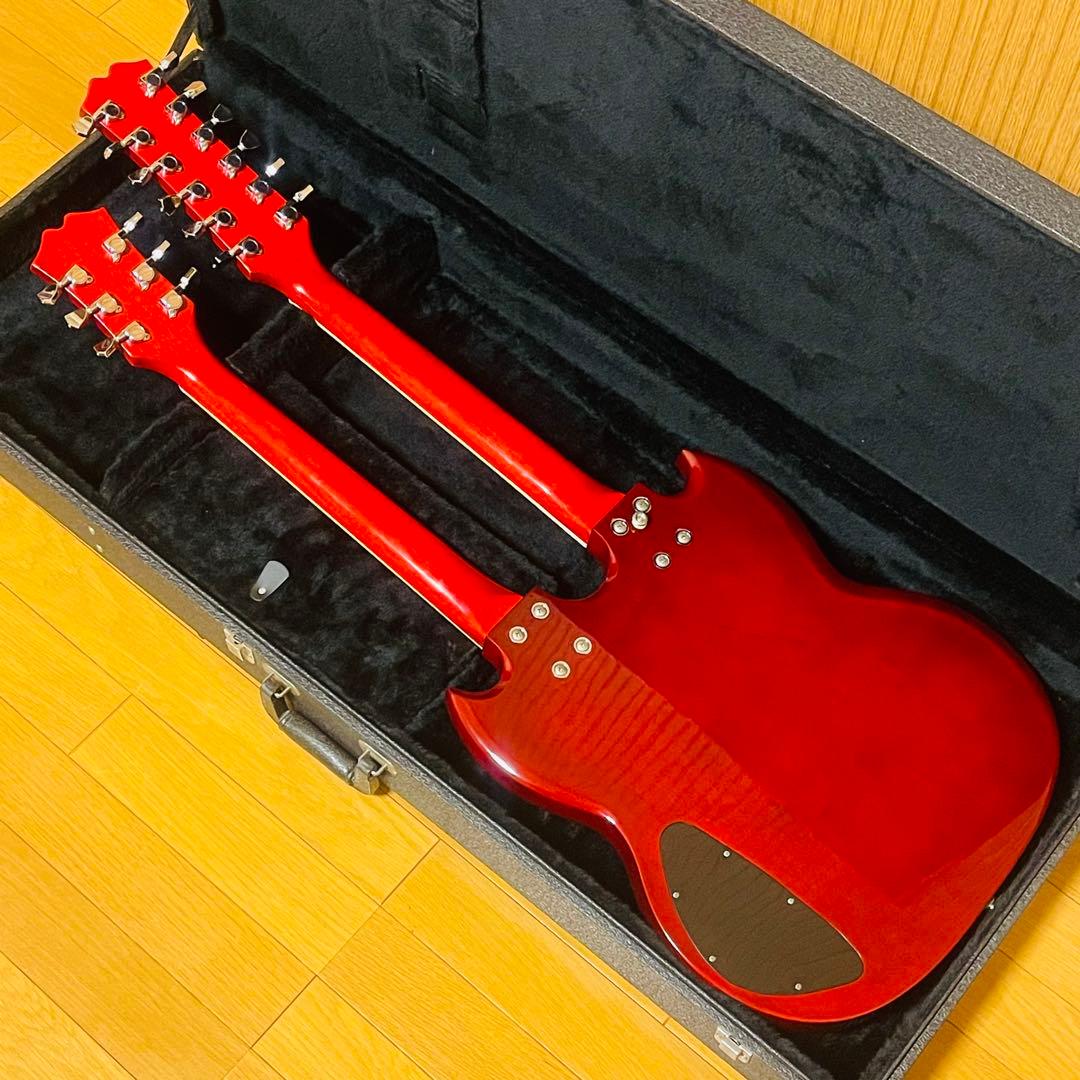 【美品・希少】mavis ダブルネックギター 専用ハードケース付