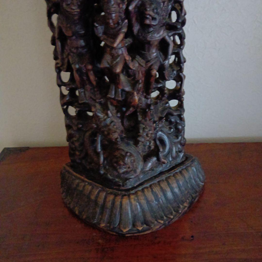 木製彫刻装飾 アジアンスタイル 仏像 骨董 アンティーク