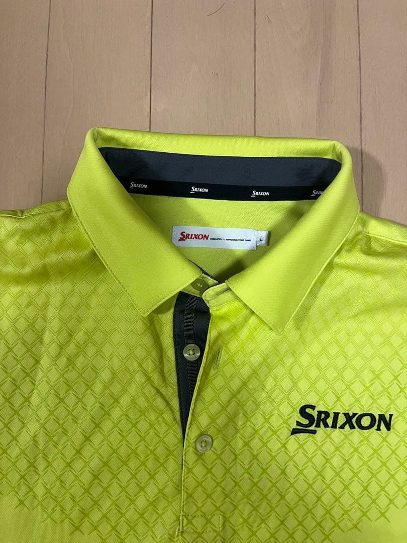 Srixon 蛍光イエロー ポロシャツ 長袖