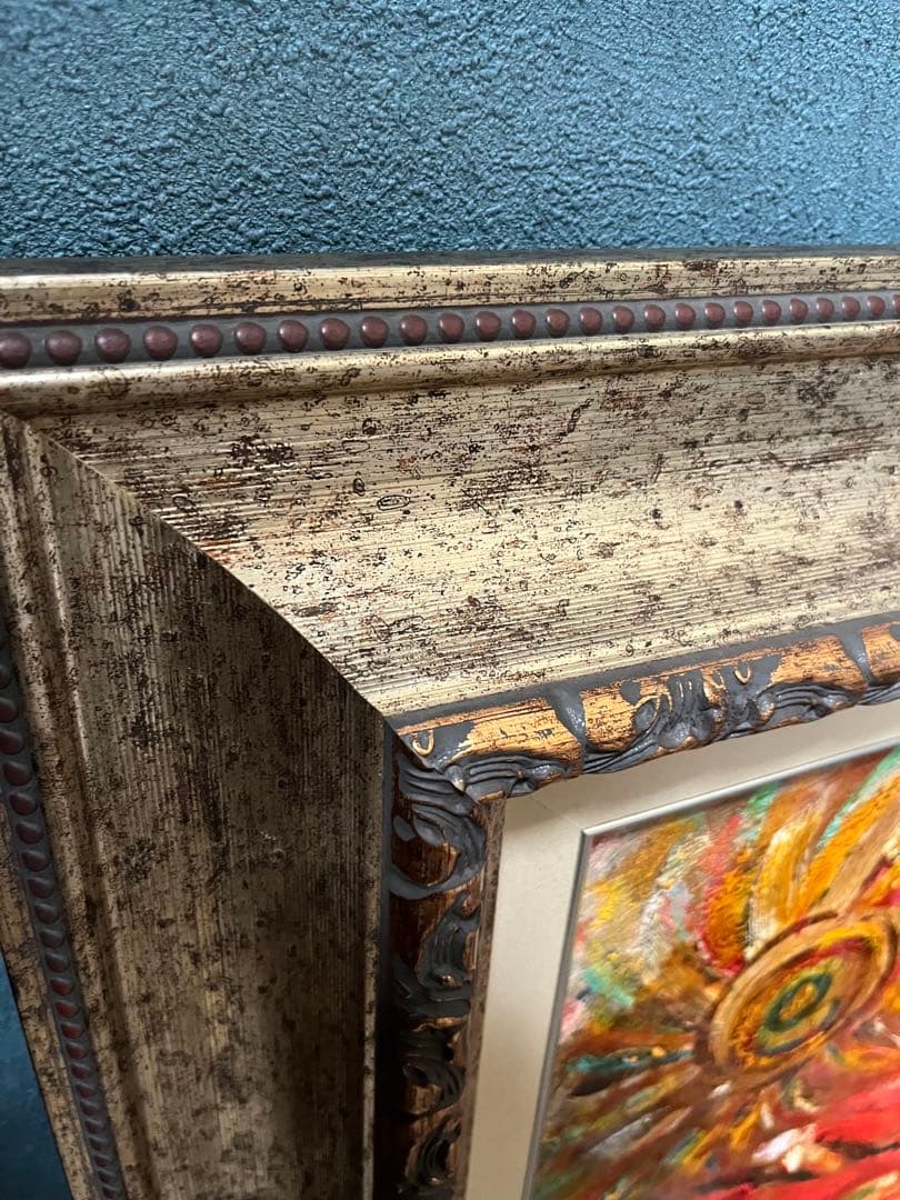 特大 油絵 絵画 インテリア アンティーク 抽象画 額縁