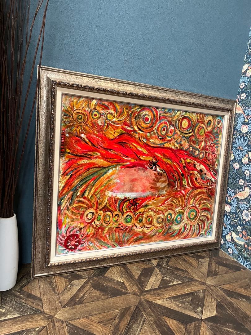 特大 油絵 絵画 インテリア アンティーク 抽象画 額縁