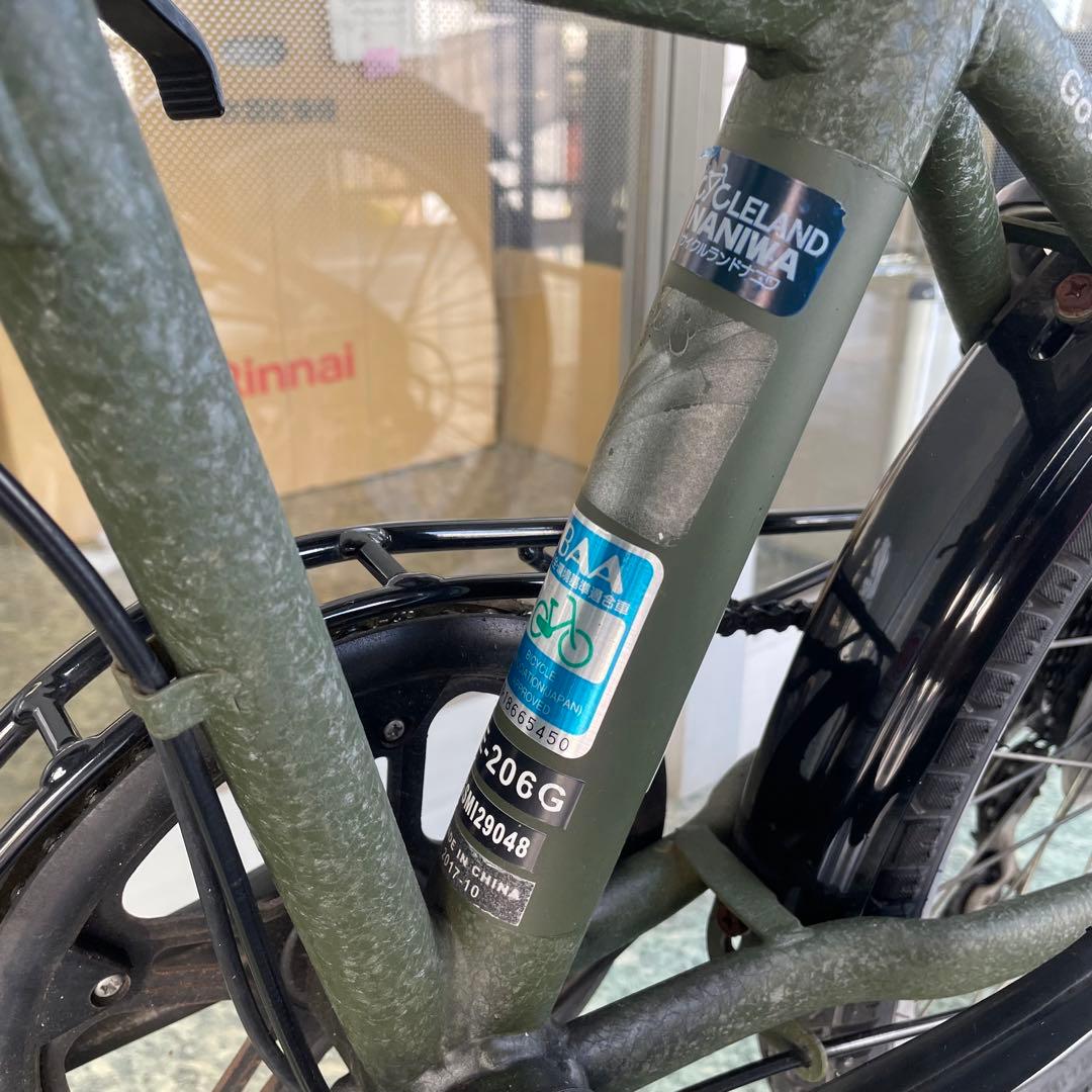 ミニベロ　Jeep ジープ　折りたたみ　自転車　JE-206G オリーブ色