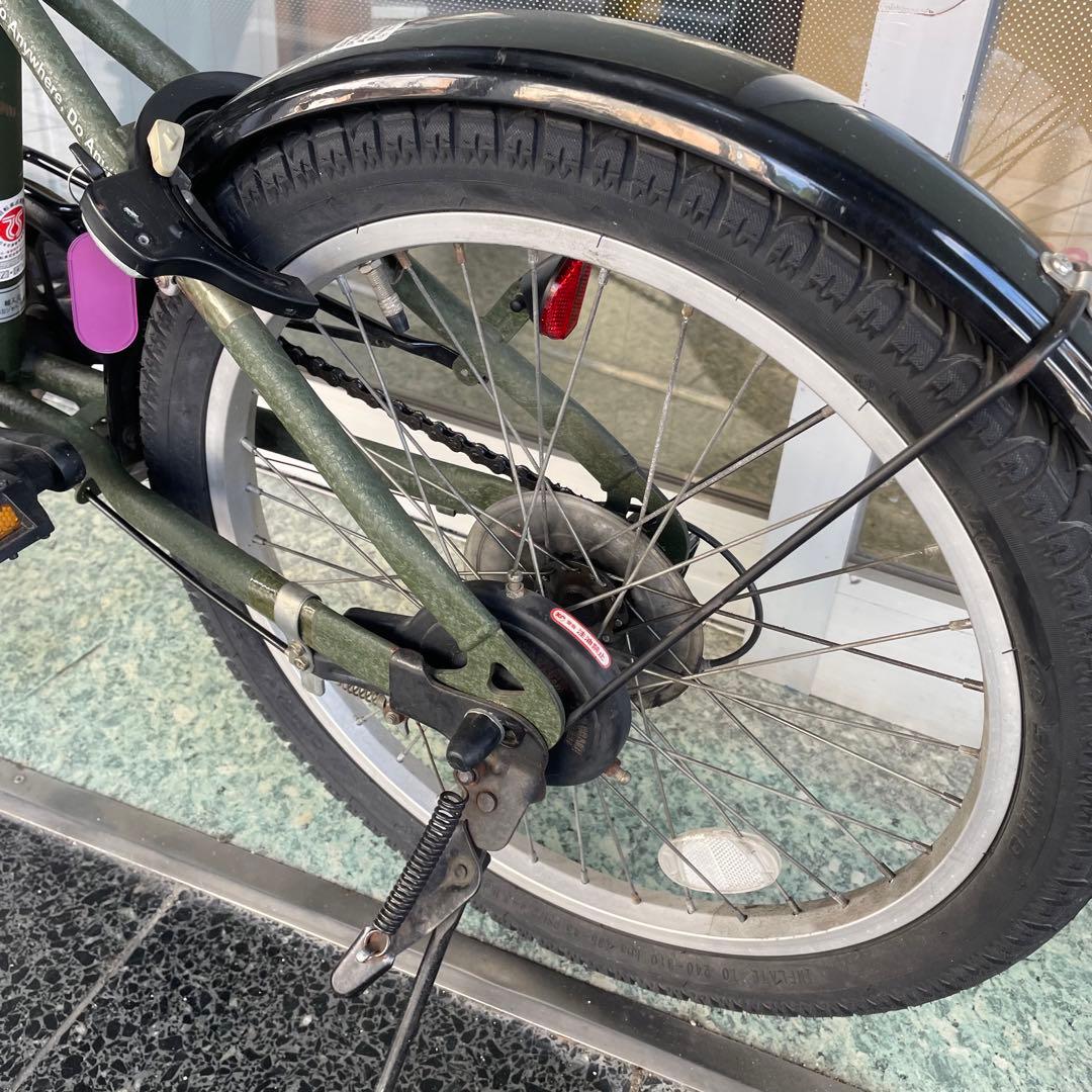 ミニベロ　Jeep ジープ　折りたたみ　自転車　JE-206G オリーブ色