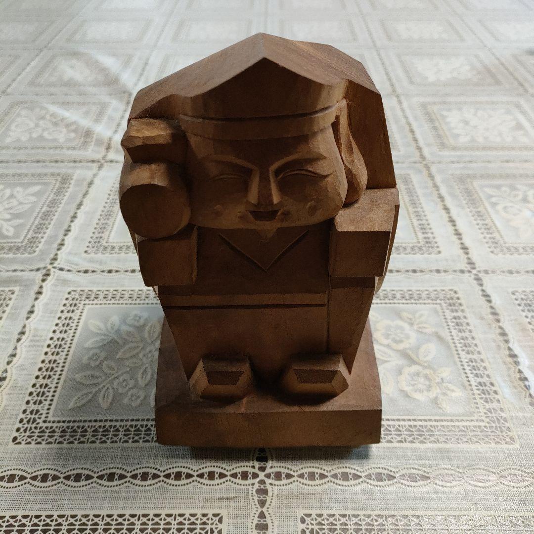 佐々木千秋　一刀彫木彫『大黒天』