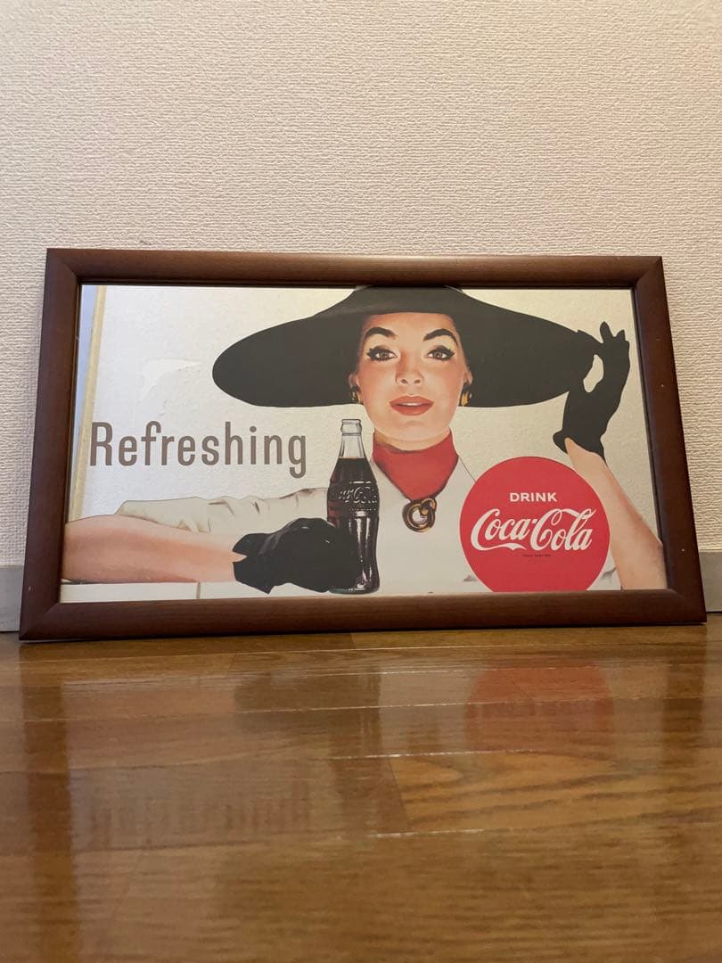 Coca-Cola レトロ調広告 フレーム付き