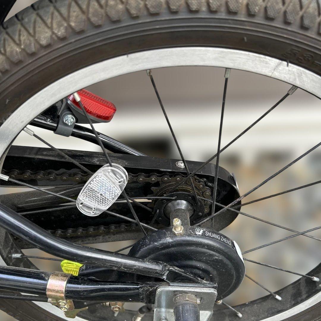 TRAVER 子供用自転車 黒/青 18インチ 補助輪あり