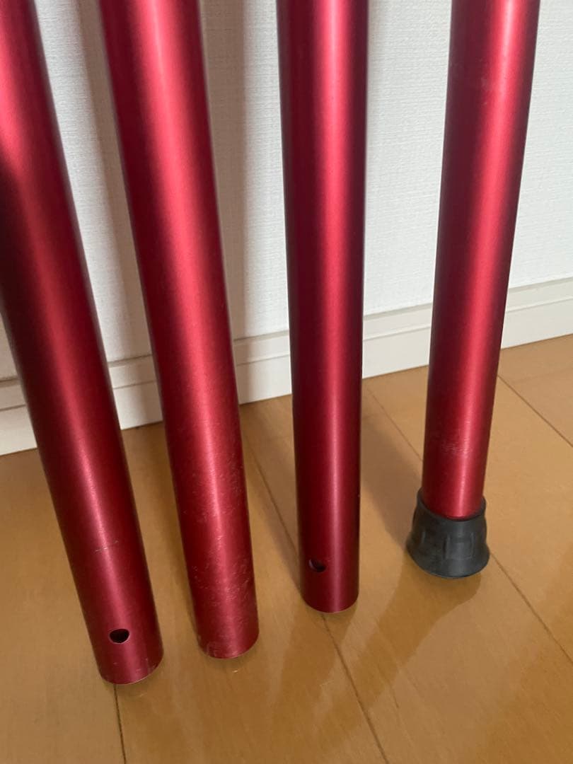 スノーピーク　ウイングポール　レッド280cm☓3本セット