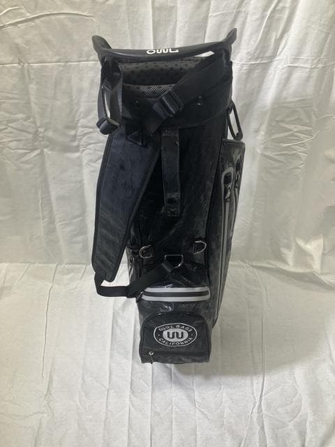 【高級感◎美品】OULL キャディバッグ クロコ調 ブラック 9型 スタンド式