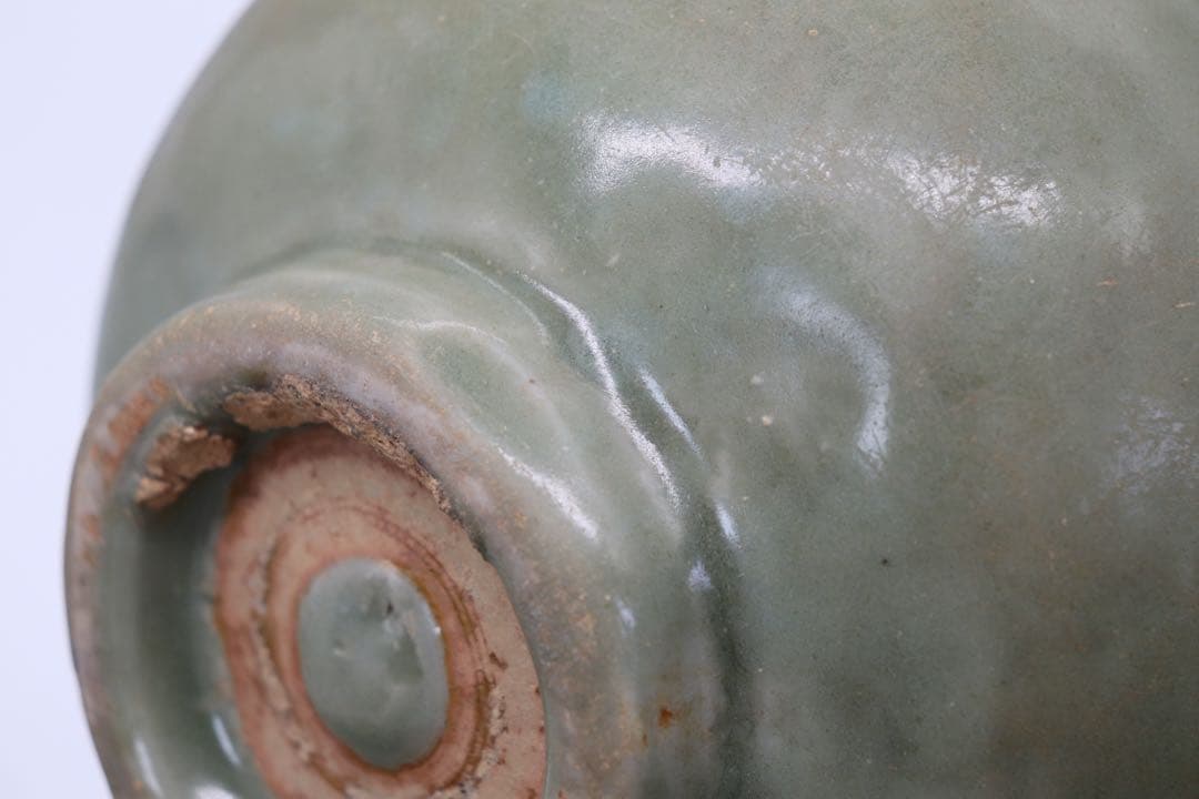 中国　明時代初期　龍泉窯碗　青磁　木箱入　送料込み0515