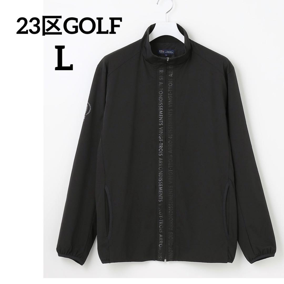 23区GOLF メンズ ライトフーデットブルゾン 防風 防寒 ブラック L