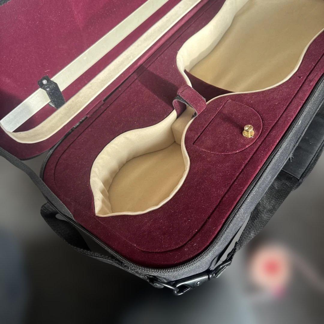 バイオリンケース 黒 ワインレッド内装