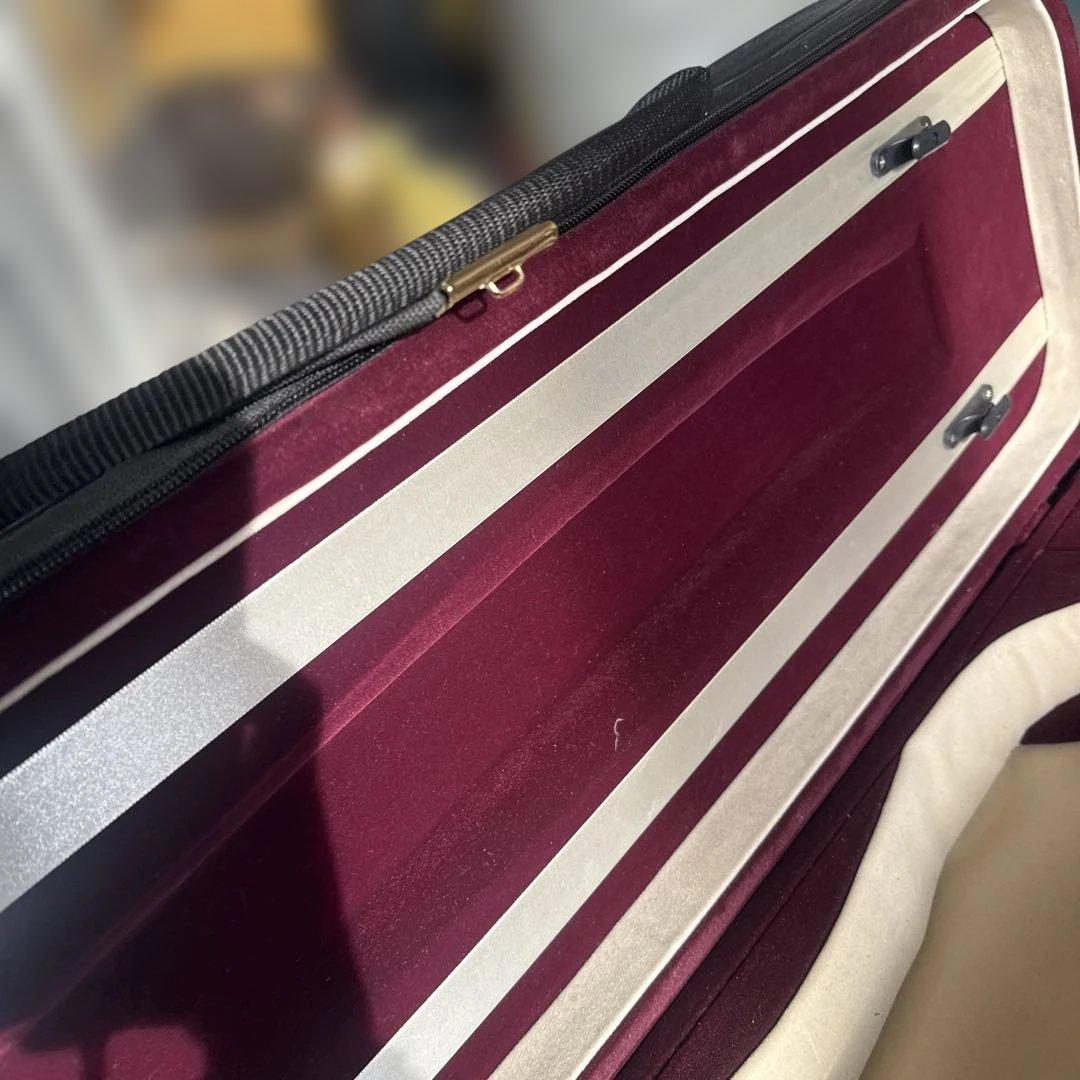 バイオリンケース 黒 ワインレッド内装