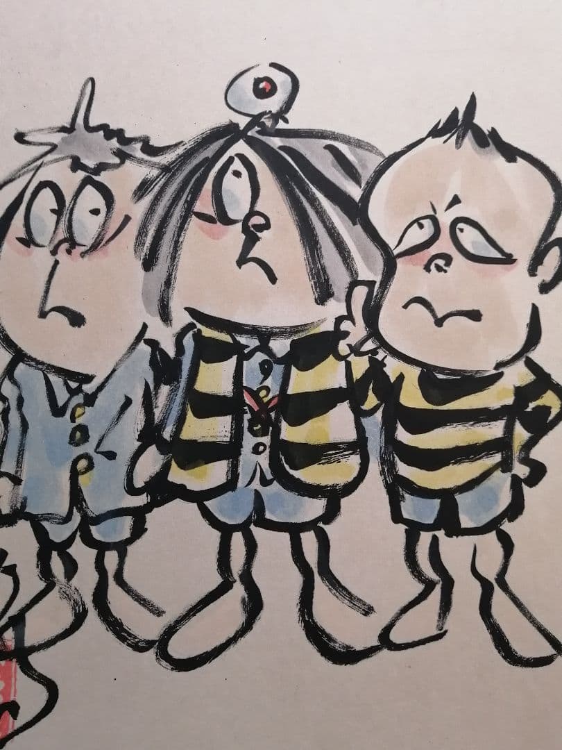 ★【てつ】水木しげる　直筆色紙　本物　水彩画原本　『世界で一枚のみ』。