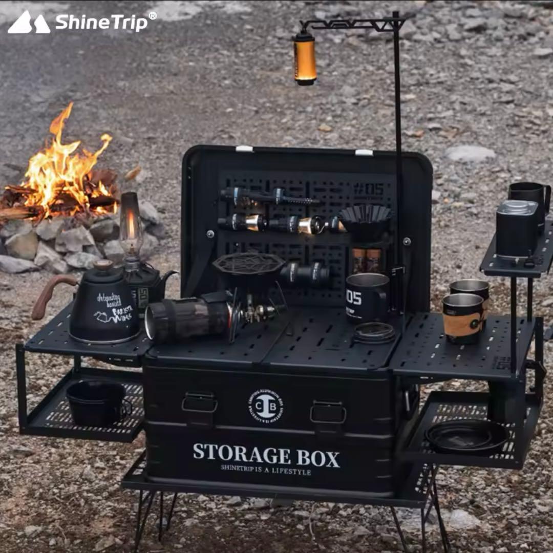 【美品、希少】ShineTrip アルミコンテナ ブラック　フルセット　おまけ付