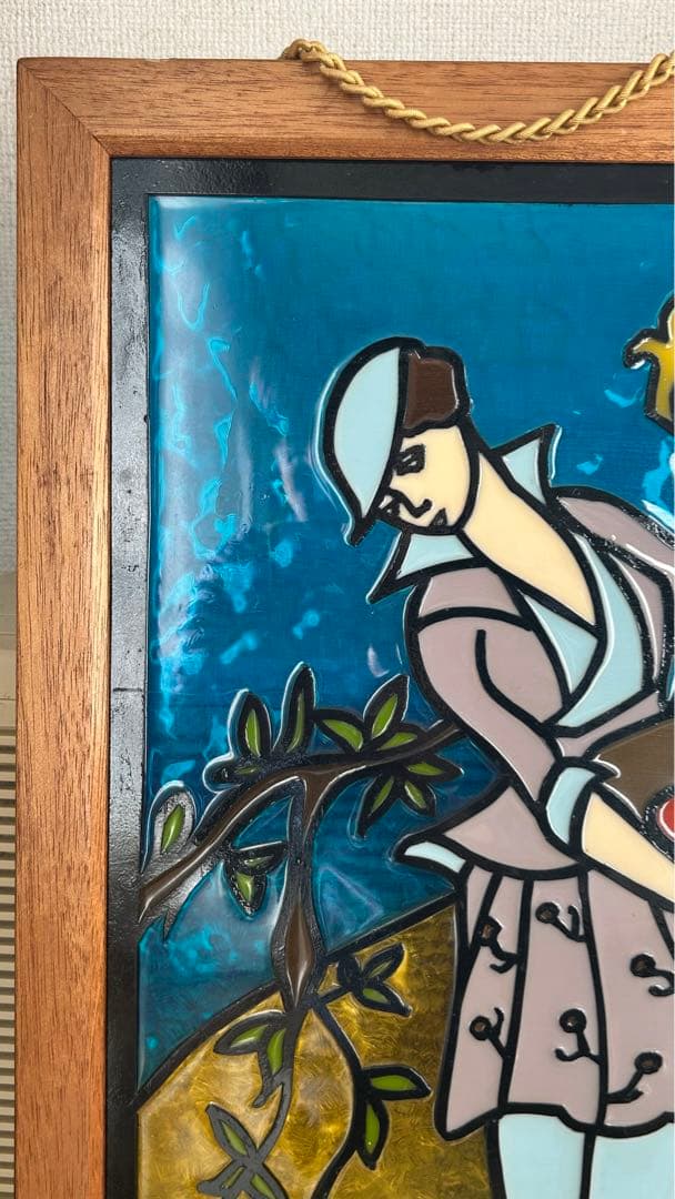 【大サイズ】　ステンドグラス　パネル　額付き