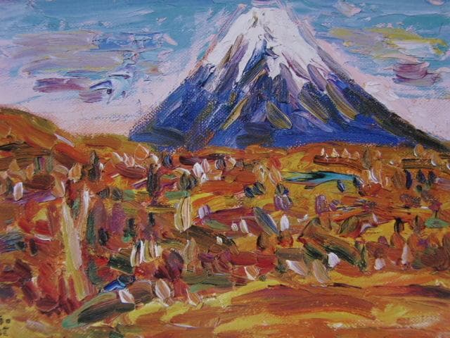 小林和作、「富士山」、希少な額装用画集より、新品高級額装付、状態良好