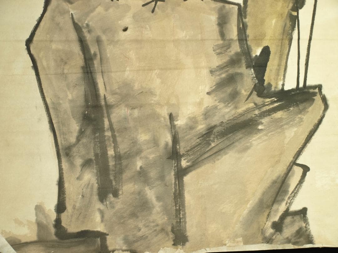 骨董市仕入れ品　中国近時代 白石作 虾図 掛軸　肉筆保証 BD615C11-4