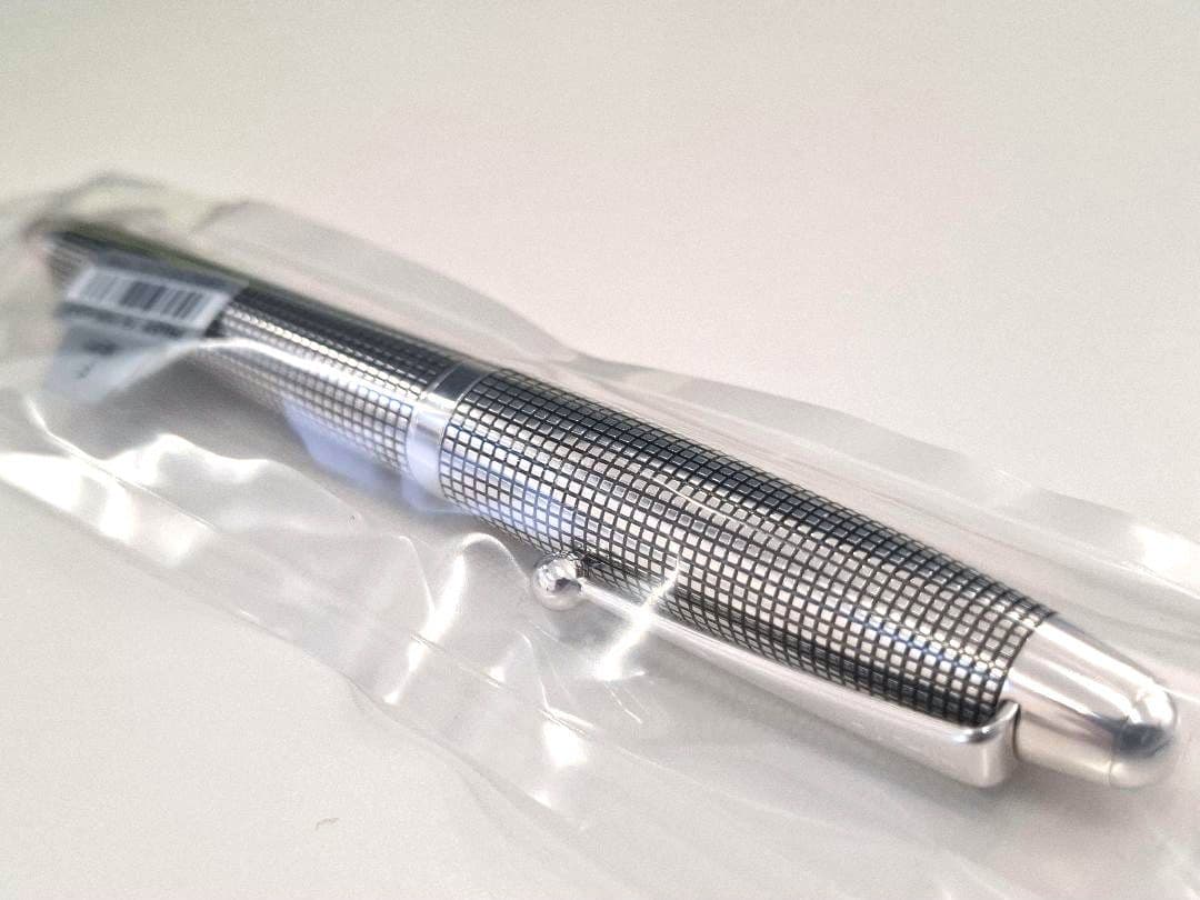 未開封　PILOT　パイロット　万年筆　18K細字　F　シルバーン　格子　925