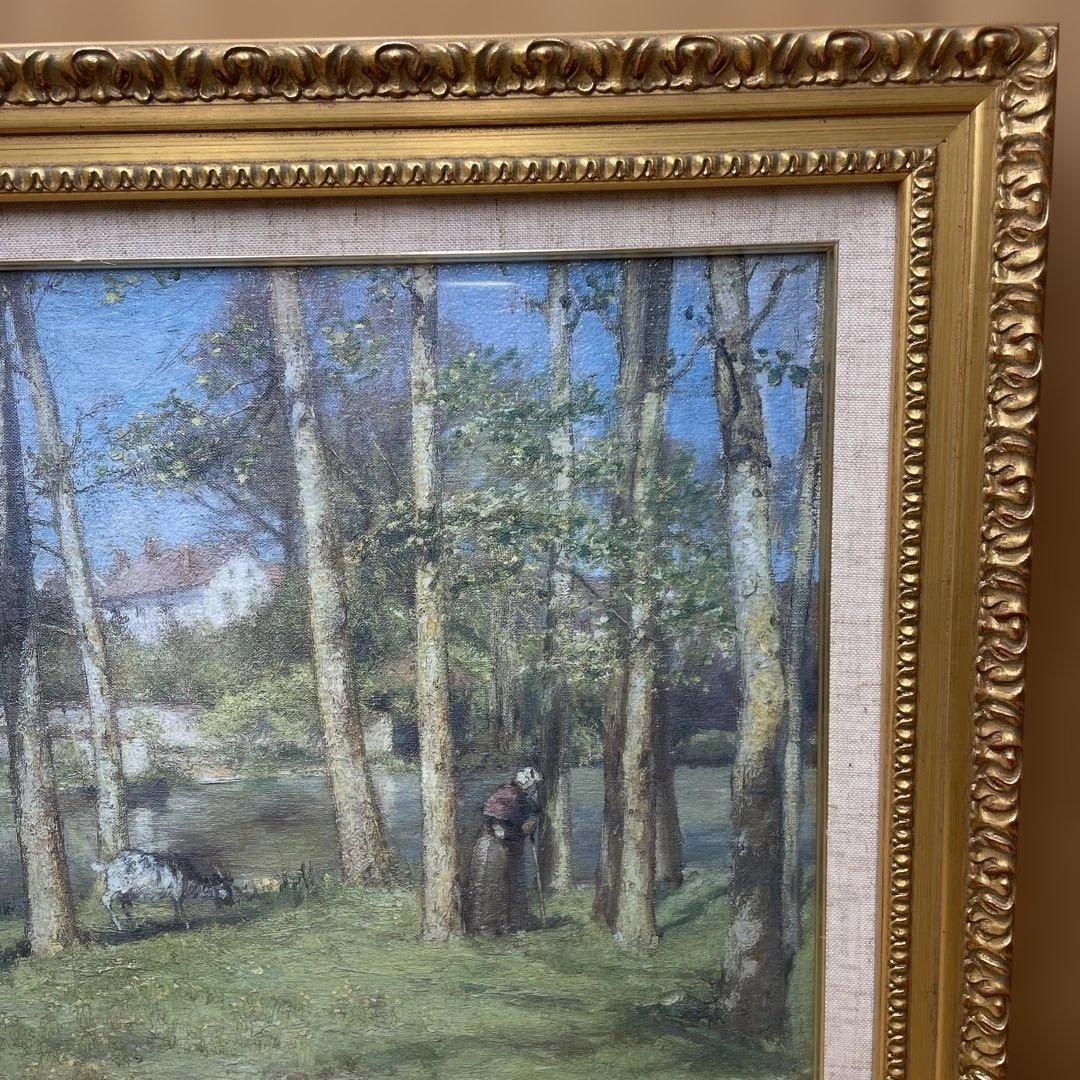 大原美術館　絵画　児島虎次郎「岸の森」1909年（明治42年）　複製画　金縁