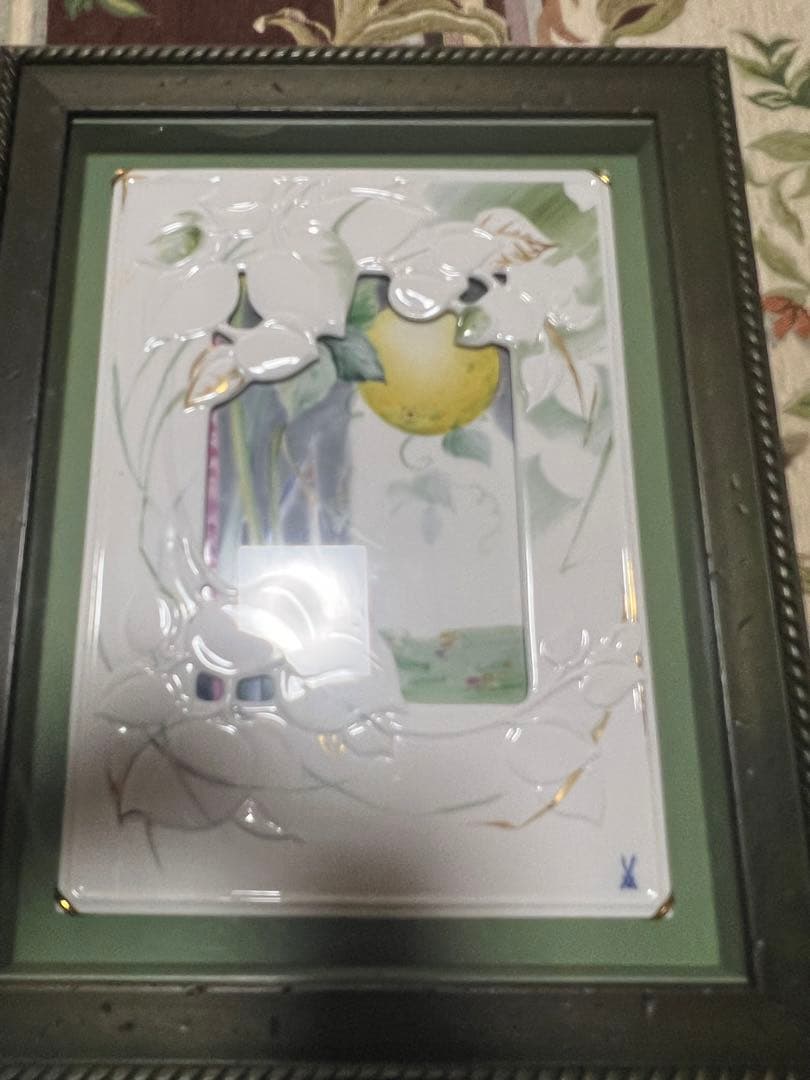 マイセン　陶額　立体プラーク