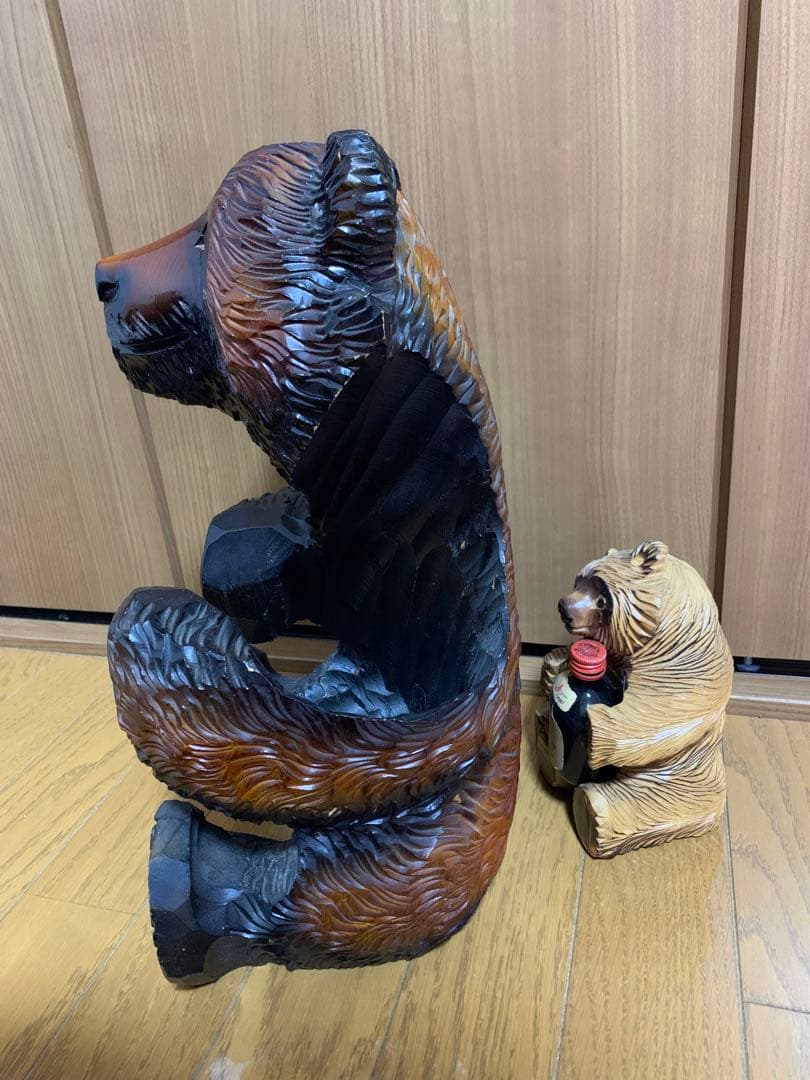 木彫り 熊 一升瓶 民芸 オブジェ セット売り