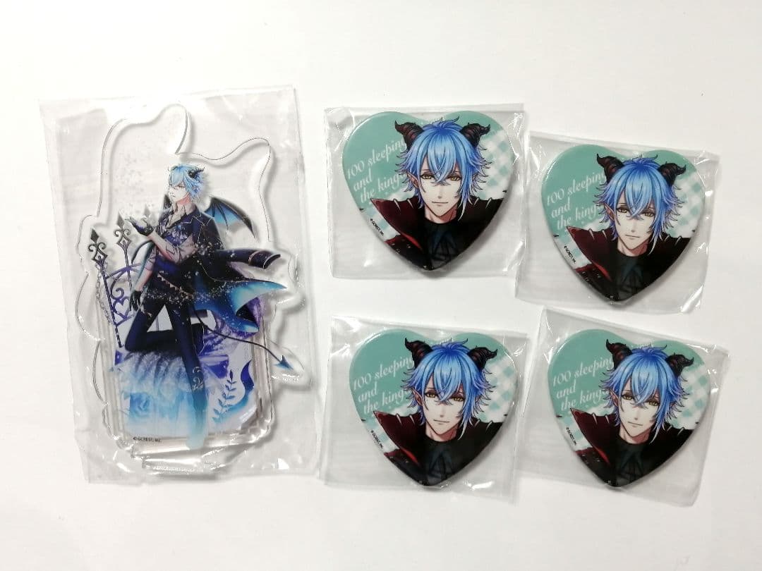 夢王国と眠れる100人の王子様 イラ アクリルスタンド ハート缶バッジ