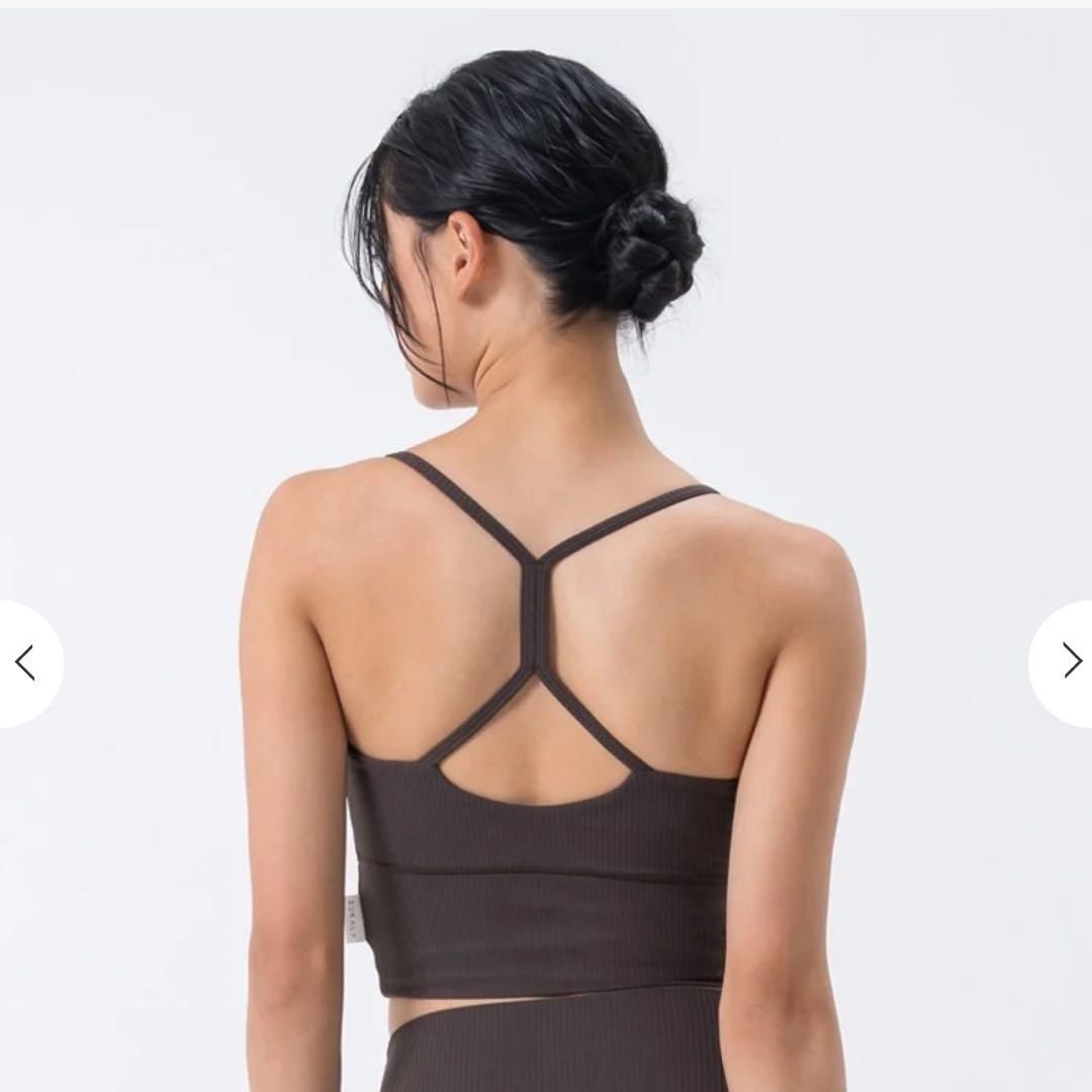 【新品未使用】SUKALA ベーシックリブクロスブラトップ エスプレッソＬサイズ