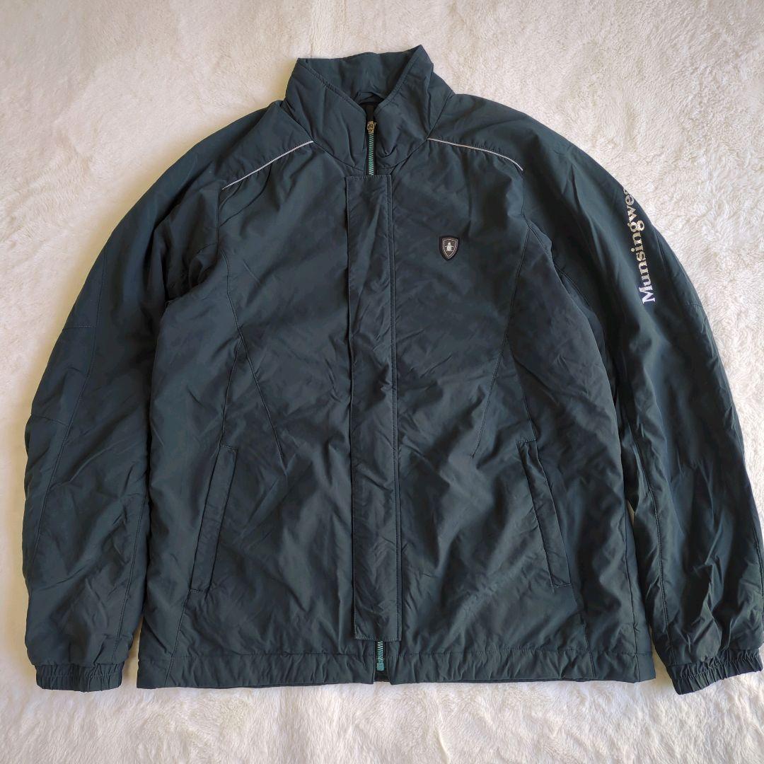 マンシングウェア ナイロンジャケット ゴルフウエア ダウン 中綿 深緑 メンズ