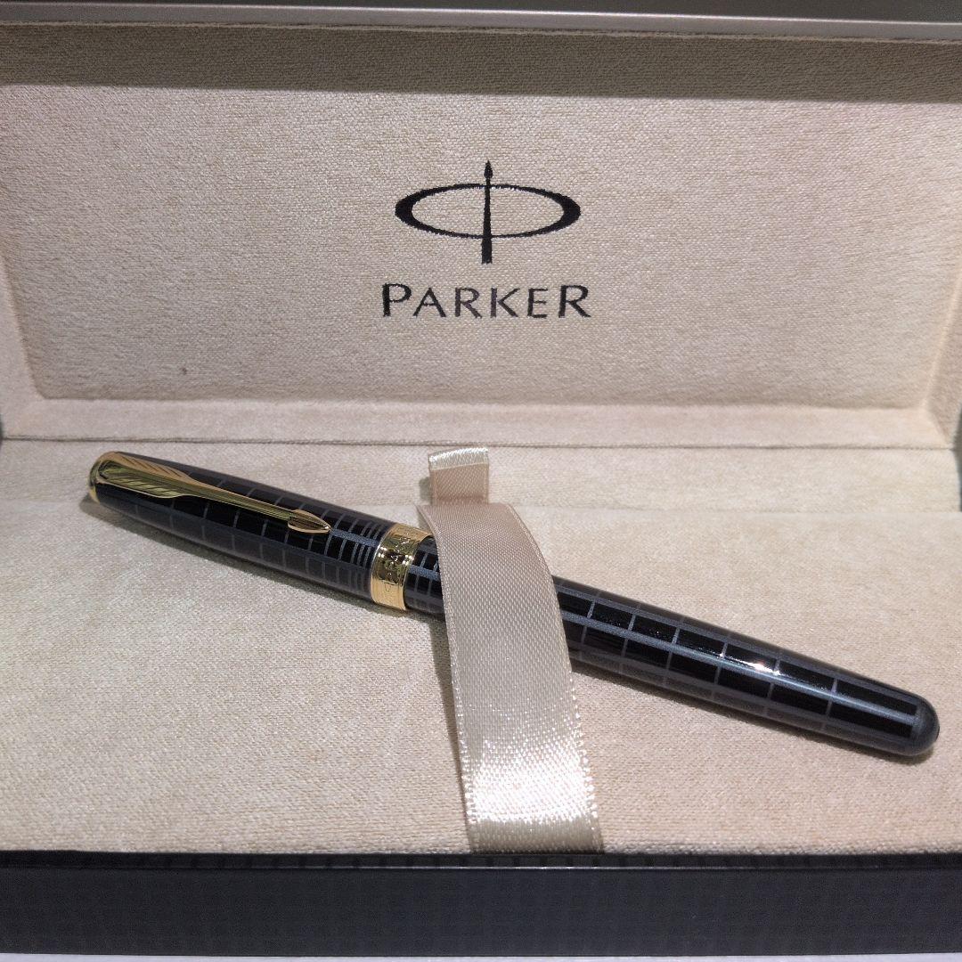 【未使用】Parker 万年筆 ソネット ダークグレー GT 18k