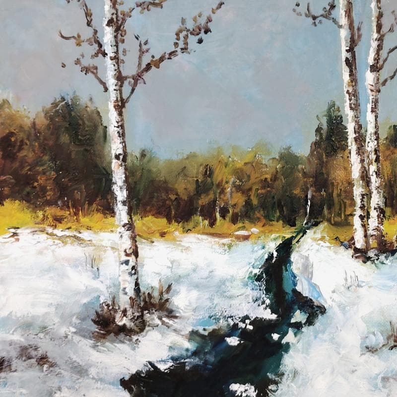 ☆ 高橋益之 ☆「 雪解け」油絵 F4号サイズ 　未使用！