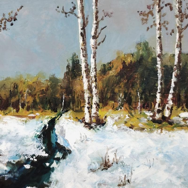 ☆ 高橋益之 ☆「 雪解け」油絵 F4号サイズ 　未使用！