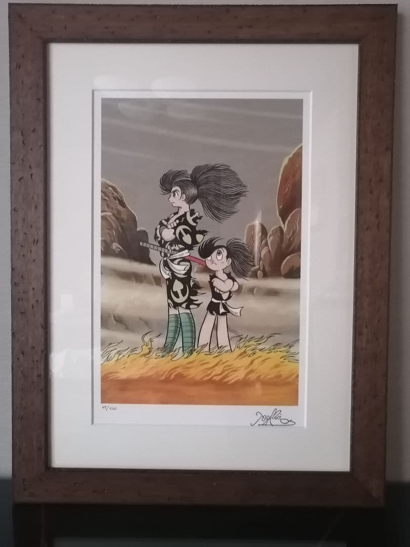 ★手塚治虫『どろろ』百鬼丸　複製原画。【保証書付き】かなり大きな作品です。