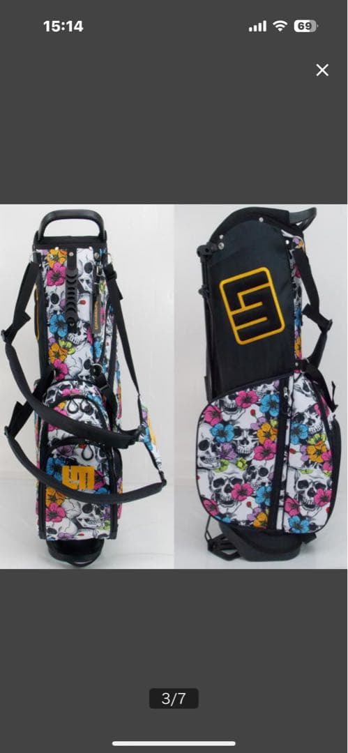 カラフルスカルデザイン ゴルフバッグ