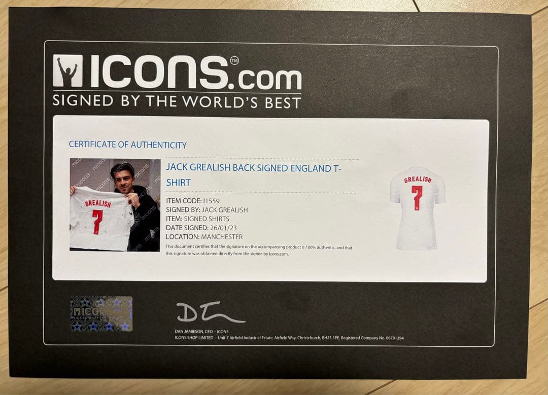 （最終値下げ）グリーリッシュ 直筆サイン入り イングランド代表 Tシャツ