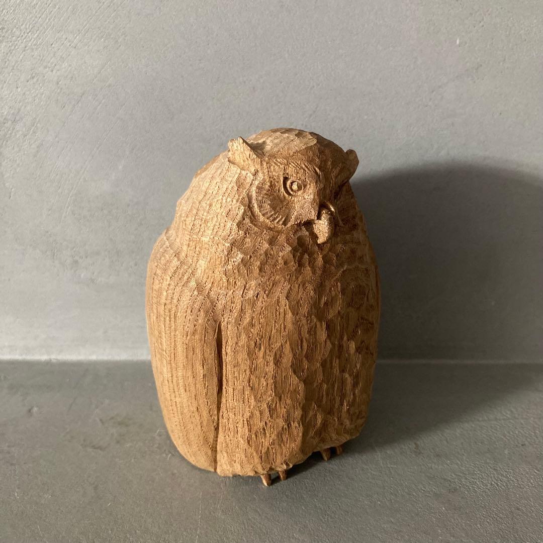 金岡茂幸 フクロウ ミミズク 彫刻 木彫り