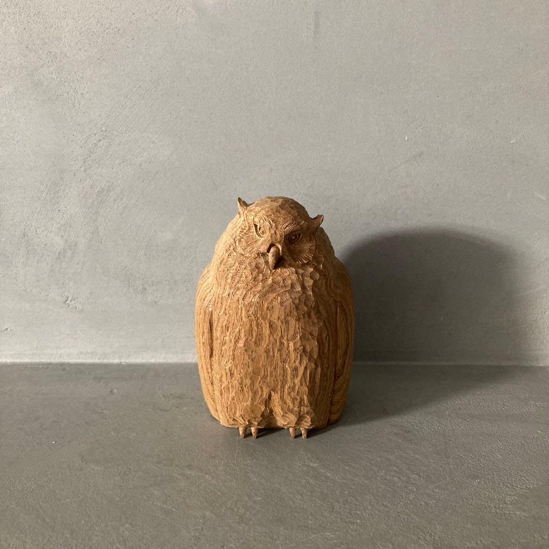 金岡茂幸 フクロウ ミミズク 彫刻 木彫り
