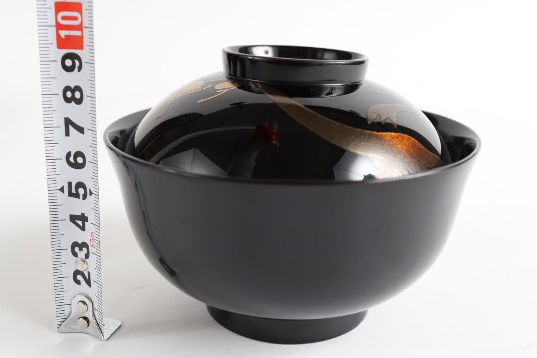 輪島塗 漆光堂 老松 旭日 見返り日の出 蒔絵 吸物椀 五客 共箱 漆器