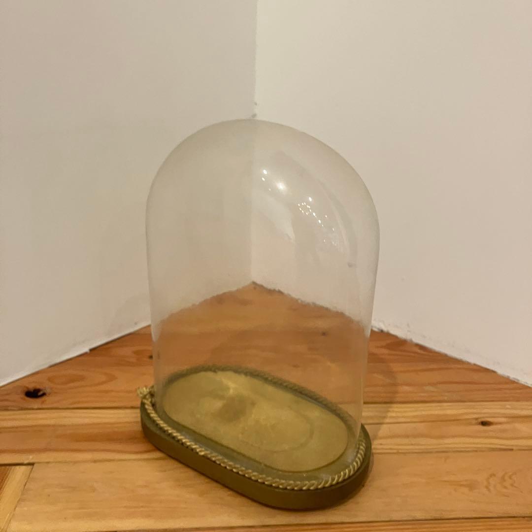 アンティーク　グラスドーム　ゴールド　ガラスケース