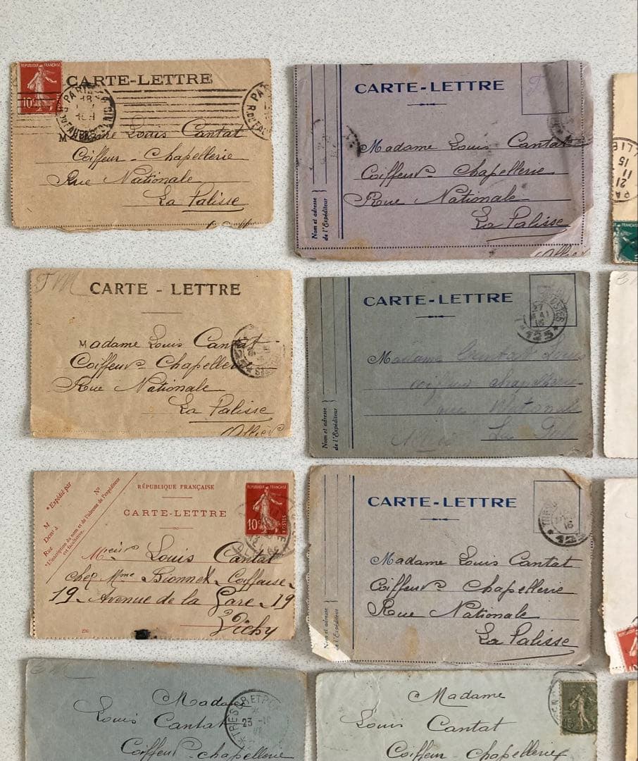 値下げ　T48 フランスアンティーク　手書き　お手紙　24通セット　1910年代